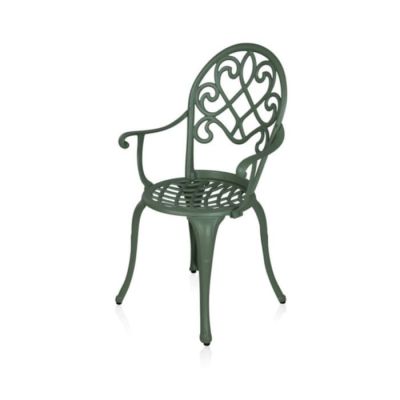 Sandalye Döküm Alüminyum Boyalı Gri Kollu Klasik Bahçe
