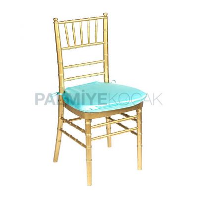 Tiffany Renkli Altın Ahşap Sandalye